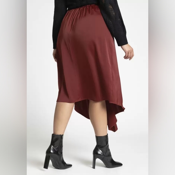 Eloquii size 14 Peaked Drape Skirt Brick - Picture 3 of 5